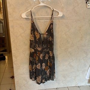 Navy Blue Romper with flowers